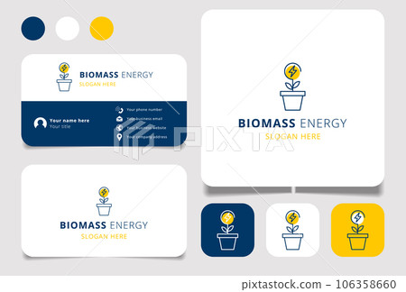 Biomass energy logo design with editable slogan. Branding book and business card template. Biomass energy logo design with editable slogan. Branding book and business card template. 106358660