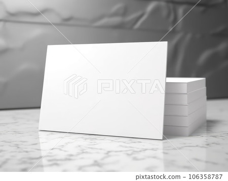 Blank mock up business card, modern and minimal background. Generative AI 106358787