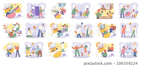 Game together. Family fun. Friendship time. Vector illustration. Playing games with friends brings out competitive spirit and creates unforgettable moments Family game nights cherished tradition that 106359224