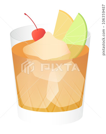 雞尾酒日式舊時尚插畫素材 106359487