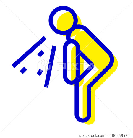 Two-color style icon representing injury/illness and vomiting 106359521