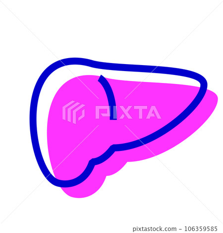 代表人體、肝臟的兩種顏色風格圖標 106359585