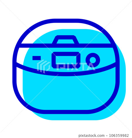 Two-color style icons representing home appliances, rice cookers Two-color style icons representing home appliances, rice cookers 106359982