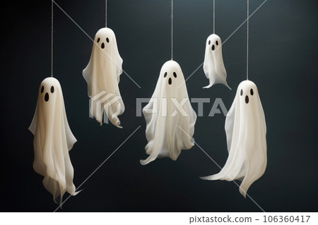 Halloween ghostly monster on abstract background. Generative AI 106360417