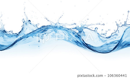 Water splash isolated on white background. Generative AI 106360441