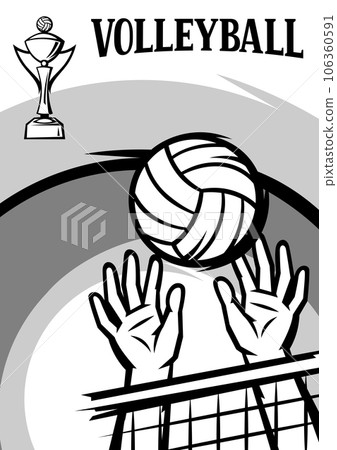 Background with volleyball items. Sport club illustration. Background with volleyball items. Sport club illustration. 106360591