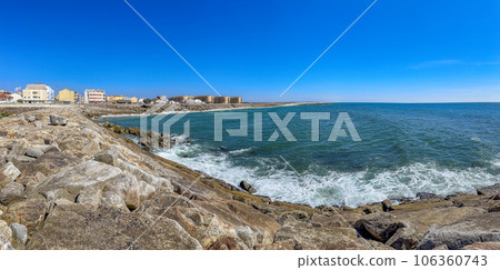 Panoramic view of Furadouro beach in Ovar Panoramic view of Furadouro beach in Ovar 106360743