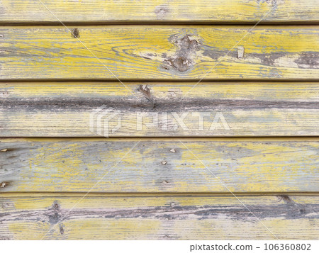 Yellow painted old wooden wall Yellow painted old wooden wall 106360802