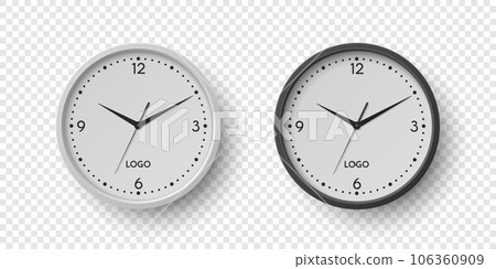 Vector 3d Round Wall Office Clock with White Clock Dial Set Closeup Isolated. Watches, Design Template, Mock-up for Branding, Advertise. Vector Simple Minimalistic Clocks, Watches in Front View Vector 3d Round Wall Office Clock with White Clock Dial Set Closeup Isolated. Watches, Design Template, Mock-up for Branding, Advertise. Vector Simple Minimalistic Clocks, Watches in Front View 106360909