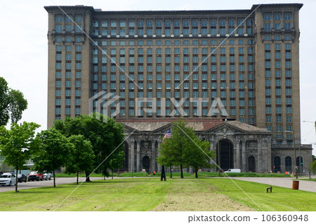 DETROIT, MICHIGAN, UNITED STATES - MAY 5th 2018: A view of the old Michigan Central Station building in Detroit which served as a major railway depot from 1914 - 1988 106360948