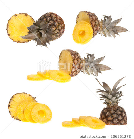 Whole and half pinapple 106361278