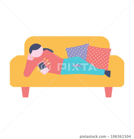A woman relaxing on the sofa 106361504