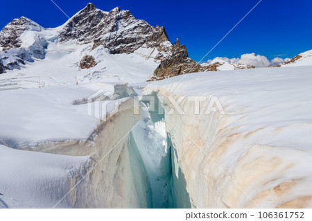 Crevasse nearby Jungfraujoch in Bernese Oberland, Switzerland 106361752
