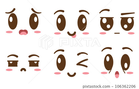 Set of borderless facial expressions Vector Set of borderless facial expressions Vector 106362206