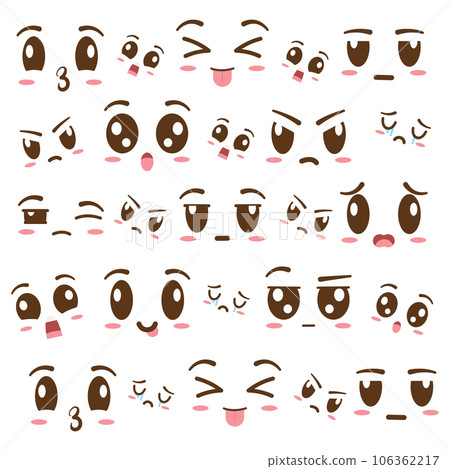 Seamless pattern background with borderless facial expressions Vector 106362217
