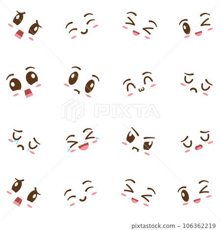 Seamless pattern background with borderless facial expressions Vector 106362219