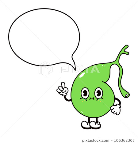 Gallbladder with an inscription character. Vector hand drawn traditional cartoon vintage, retro, kawaii character illustration icon. Isolated white background. Gallbladder character Gallbladder with an inscription character. Vector hand drawn traditional cartoon vintage, retro, kawaii character illustration icon. Isolated white background. Gallbladder character 106362305