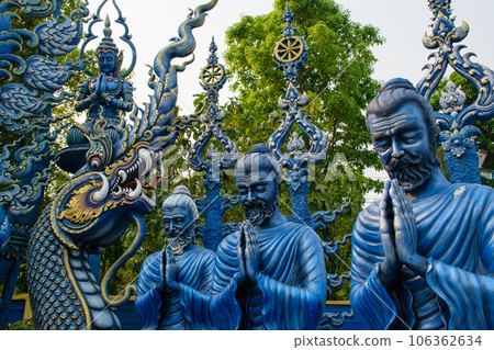 Blue Temple (Wat Rong Suea Ten) Beautiful temple in Chiang Rai province 106362634