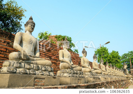 Beautiful Buddhas of Ayutthaya ruins, at Wat Ratchaburana and Wat Phra Si Sanphet temple. 106362635