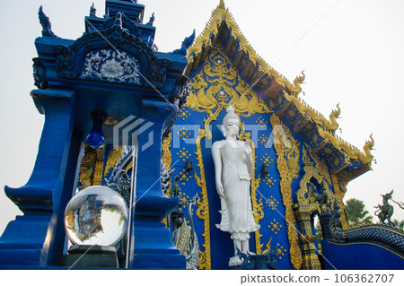 Blue Temple (Wat Rong Suea Ten) Beautiful temple in Chiang Rai province Blue Temple (Wat Rong Suea Ten) Beautiful temple in Chiang Rai province 106362707