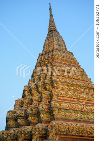 Stupa and Pagoda from temple of Wat Pho and Grand Palace Bangkok. Stupa and Pagoda from temple of Wat Pho and Grand Palace Bangkok. 106362771