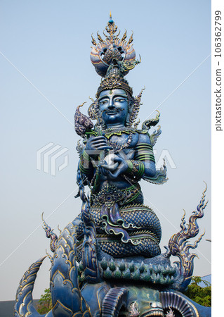 Blue Temple (Wat Rong Suea Ten) Beautiful temple in Chiang Rai province Blue Temple (Wat Rong Suea Ten) Beautiful temple in Chiang Rai province 106362799