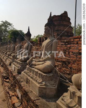 Beautiful Buddhas of Ayutthaya ruins, at Wat Ratchaburana and Wat Phra Si Sanphet temple. Beautiful Buddhas of Ayutthaya ruins, at Wat Ratchaburana and Wat Phra Si Sanphet temple. 106362839
