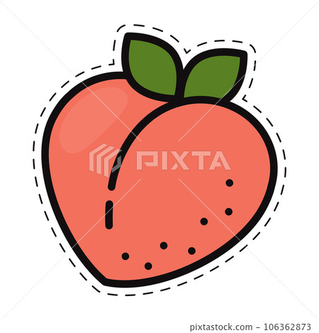 Isolated colored peach icon Flat style Vector Isolated colored peach icon Flat style Vector 106362873