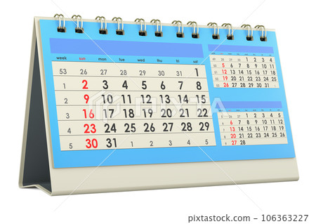Desk Calendar, 3D rendering 106363227