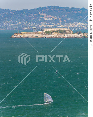 Sunny view of the building of Alcatraz Island Sunny view of the building of Alcatraz Island 106363516