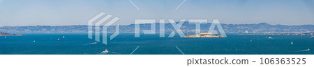 Sunny view of the building of Alcatraz Island Sunny view of the building of Alcatraz Island 106363525