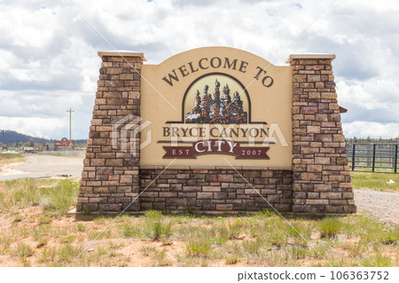 Bryce Canyon National Park Entrance Sign Utah USA 106363752