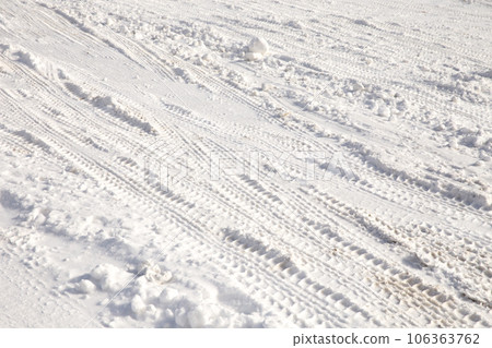 Tire Track in Snow 106363762