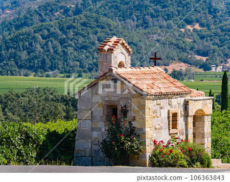 Close up shot of a stone chapel 106363843