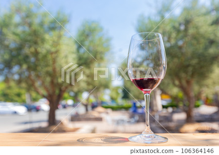Close up shot of a glass of red wine 106364146