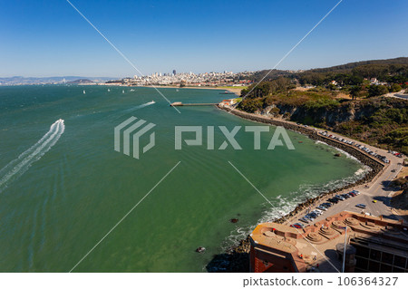 Sunny view of the landscape near San Francisco Bay 106364327