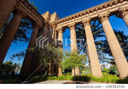 Sunny exterior view of the Palace of Fine Arts Sunny exterior view of the Palace of Fine Arts 106364342