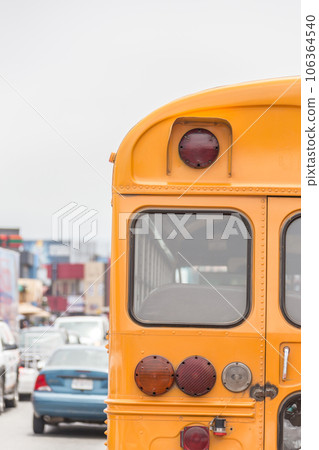 School Bus on american country road in morning School Bus on american country road in morning 106364540
