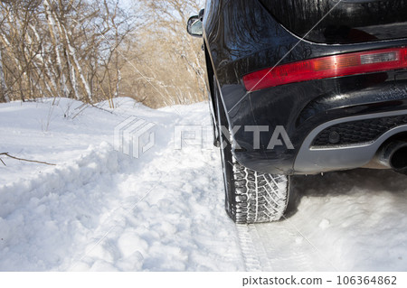 car in forest 106364862