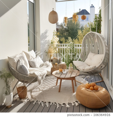 Cozy autumn balcony decor, warm fall city balcony decor with chair and pillows, pumpkins, yellow leaves and candles Cozy autumn balcony decor, warm fall city balcony decor with chair and pillows, pumpkins, yellow leaves and candles 106364916