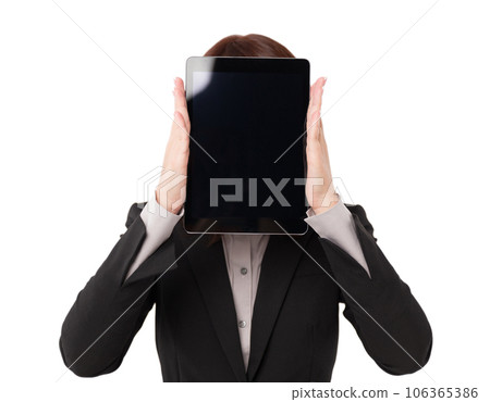 Business woman with tablet 106365386