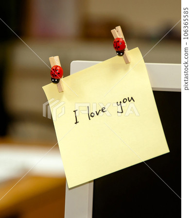 I love you note on computer I love you note on computer 106365585