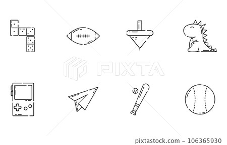 Set of different flat toy icons Vector Set of different flat toy icons Vector 106365930