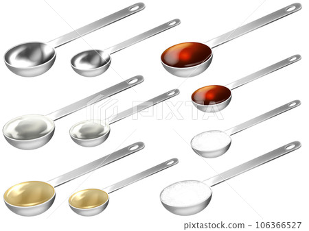 Measuring spoon Tbsp Tsp Seasoning Sugar Salt Soy sauce Mirin Cooking sake 106366527