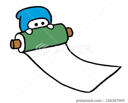 使用忍術的藍色衣服的可愛忍者 使用忍術的藍色衣服的可愛忍者 106367945