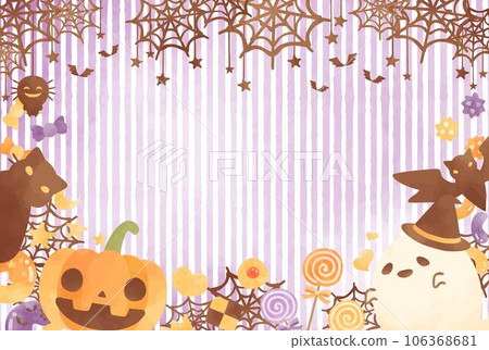 cute hand drawn halloween background illustration 106368681