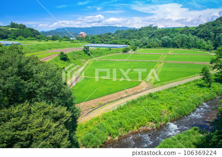 沼田市利根川支流薄根川沿岸的田園風光 沼田市利根川支流薄根川沿岸的田園風光 106369224