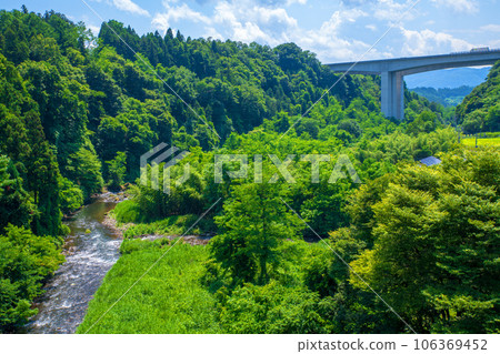 Tone River tributary Usune River towards Kanetsu Expressway Numata City 106369452