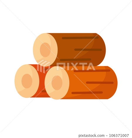 Isolated colored autumn wood log icon Vector 106371007