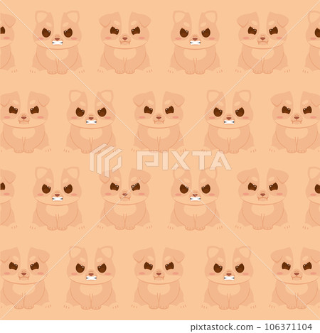 Seamless pattern background with dog emoji avatars Vector Seamless pattern background with dog emoji avatars Vector 106371104